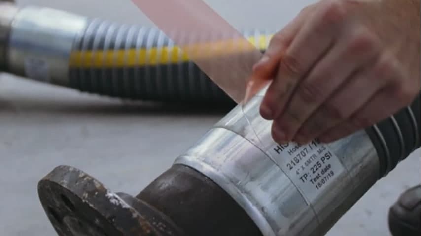 Large Hose Label Application